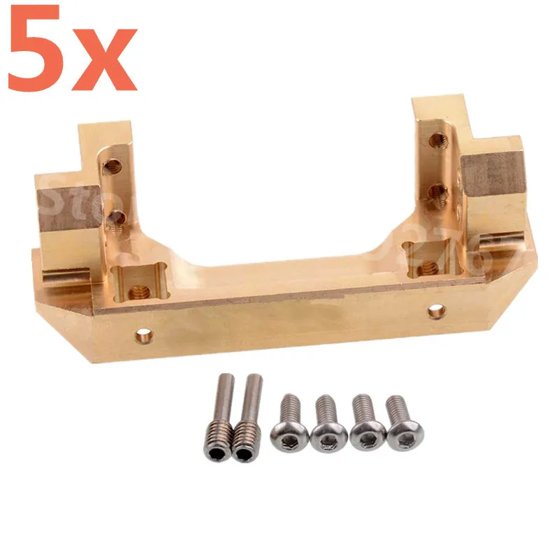 

5Pieces RC Cars Brass Steering Gear Front Bumper Servo Mount Front Rudder Rack For 1/10 RC Rock Crawler Truck Traxxas TRX-4 T4