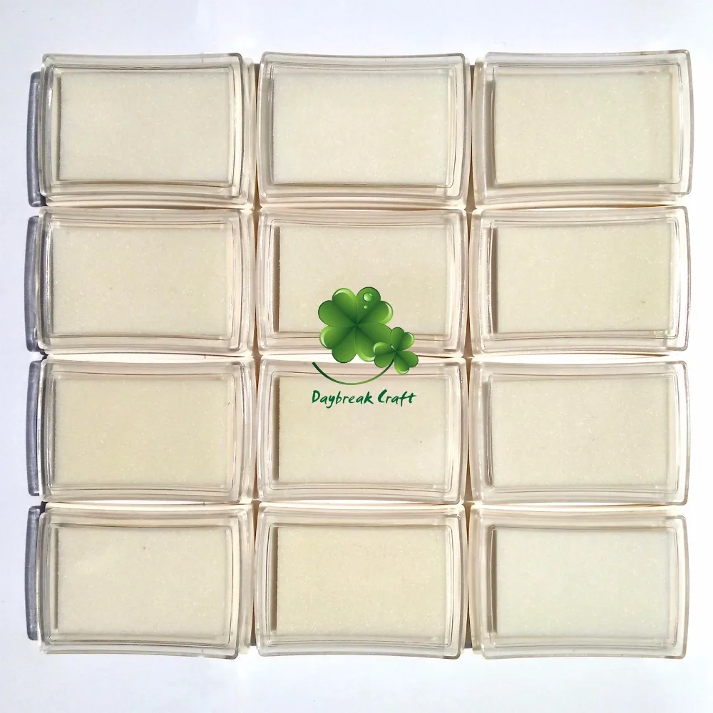 (12 pcs/lot) 7.7*5.3*1.7cm White empty inkpad without ink DIY