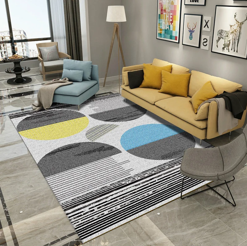 

3D Modern Fashion Super Soft Carpet Gray Abstract art Pad Bedside Blanket Doormat Outdoor Prayer Parlor Floor Mat Anti-slip Rugs