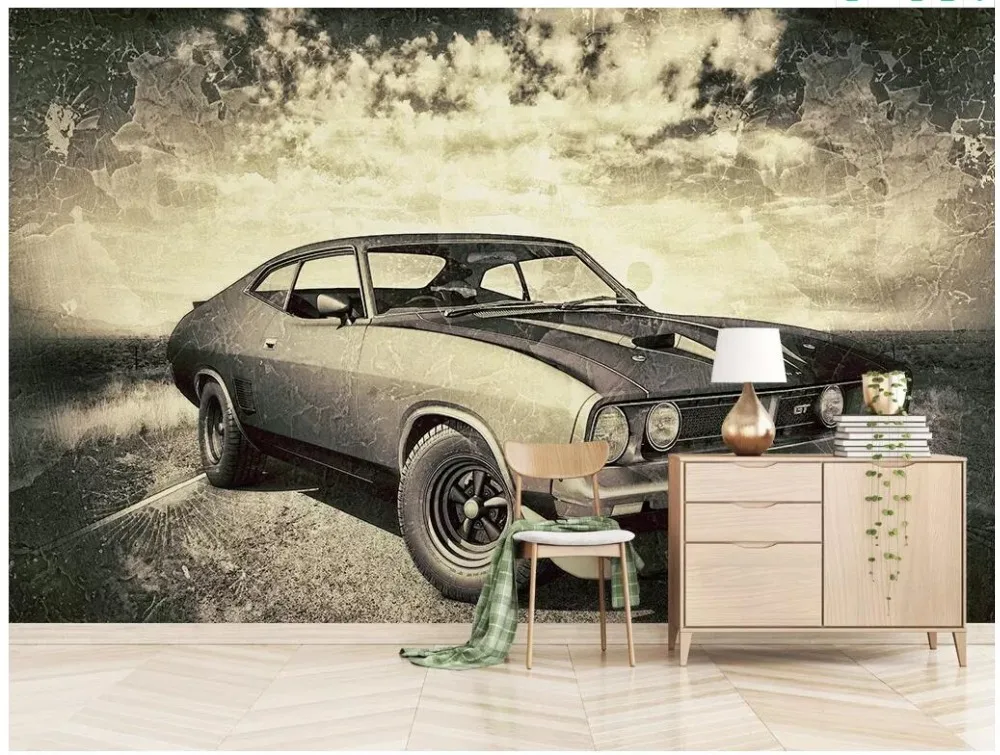 Us 16 07 48 Off Custom Photo 3d Room Wallpaper Retro Vintage Car Shabby Style Mural Background Wall Decor 3d Wall Murals Wallpaper For Walls 3 D In