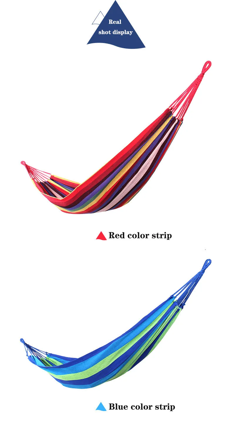 Portátil ao ar Livre do Jardim Rede Pendurar Cama Viagem Novo Acampamento Balanço Caminhadas Lona Tarja Hammock Pendurado 200x100 cm 2020 8 High Quality Esporte e Lazer