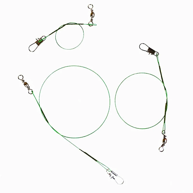 

60/72/100pcs/lot Anti-bite Fishing Wire Line Leash Lure Fishhook Line Trace Stainless Steel Wire Leader Swivel 3 Colors