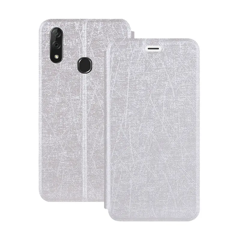 ZTE Blade V10 case flip stand slim leather case silicone back cover for Zte Blade V9 case fundas ZTE V8 cover ZTE V7 lite case - Color: White