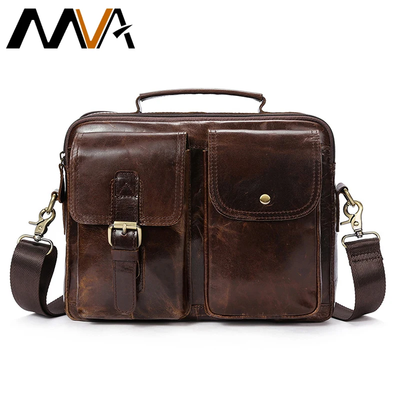 MVA Men&#39;s Shoulder Bag Male Genuine Leather Crossbody Bags Casual Handle top Messenger Bag Men ...