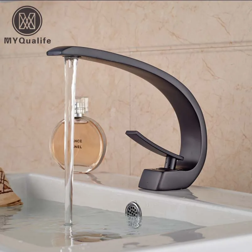 Single Lever Basin Vessel Sink Mixer Faucet Hot and Cold Water Bathroom