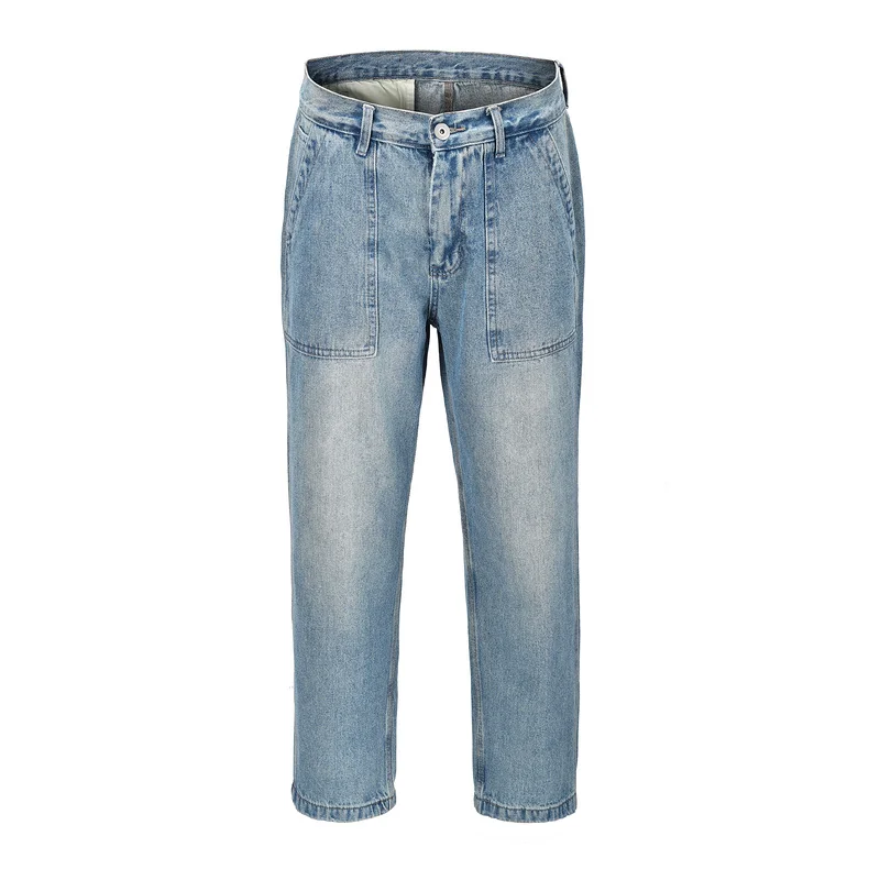 

classic Split Zipper Jeans Women men Vintage High Waist Wide Leg Denim Pants Fashion Female Loose Trousers Jeans Capris