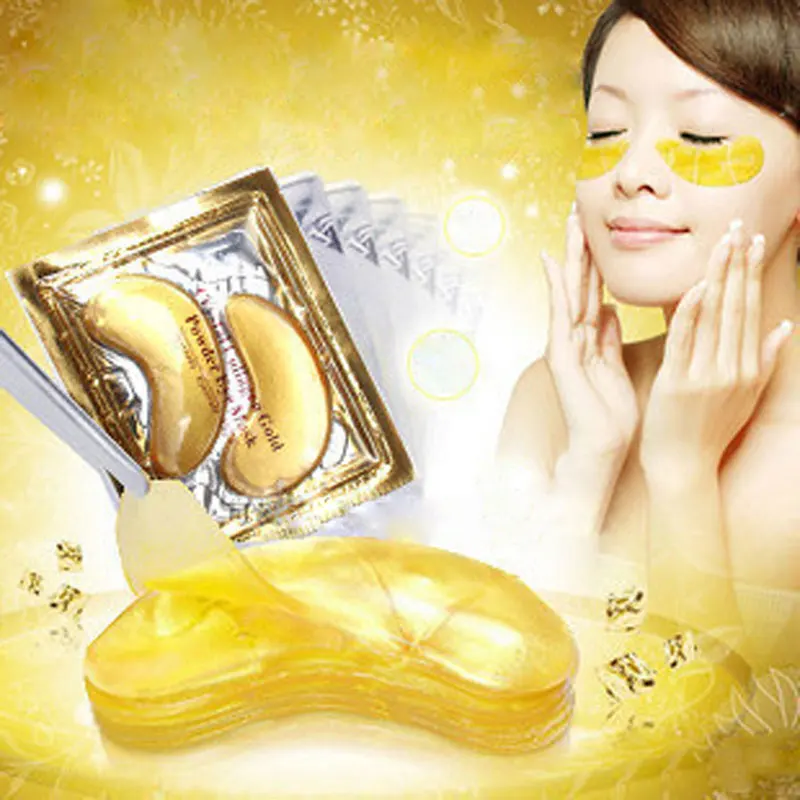 

2Pcs=1Packs Golden Crystal Collagen Eye Mask Anti-Dark Circle Moisturizing Mask Anti-Aging Hyaluronic Acid Eye Patches