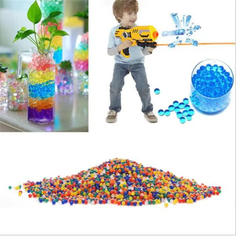 10000pcs packet orbeez colorful soft crystal water paintball gun bullet grow water beads grow balls water