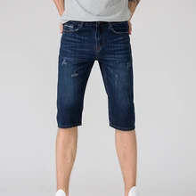 Мягкие джинсы с обезьяной из хлопка с красной каймой, мужские шорты, модные повседневные шорты для бега, джинсы со средней талией, прямые джинсы