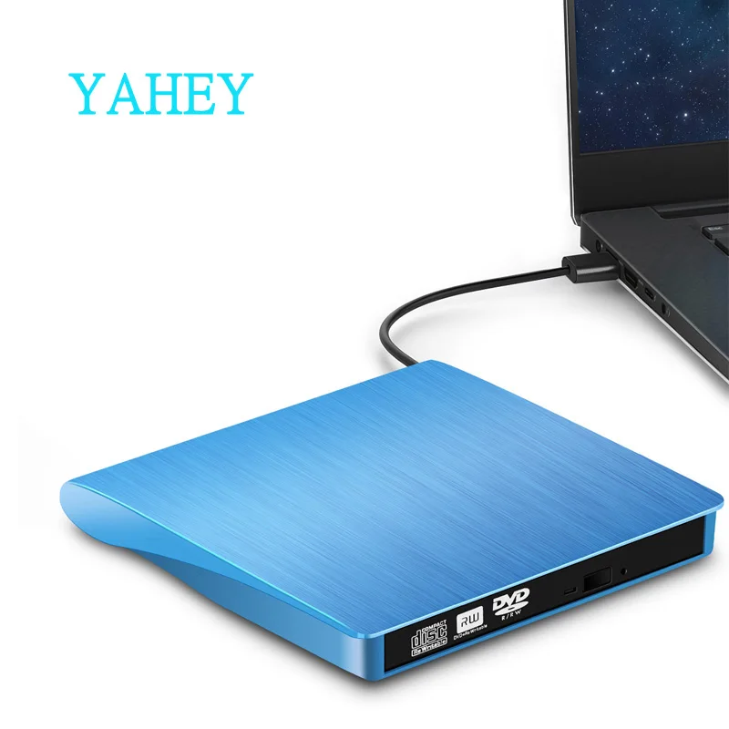 

USB 2.0 External Optical DVD/CD Drive Burner DVD ROM Slim Portable Driver for Laptop Desktop PC Apple Macbook windows10/7/8