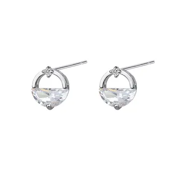 

Free Shipping Fashion Plata 925 Sterling Silver Crystal Stud Earrings Jewelry Pendientes de Plata Brincos