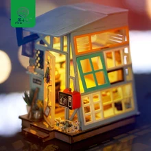 Robud DIY Кукольный дом с мебели деревянный миниатюрный дом мини кукольный домик деревянная хижина ручной работы подарочные игрушки для детей DGM03