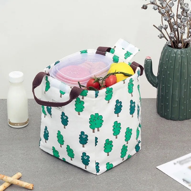 Nordic Bento Lunch Storage Bag Cotton Linen Thermal Bags for Kitchen