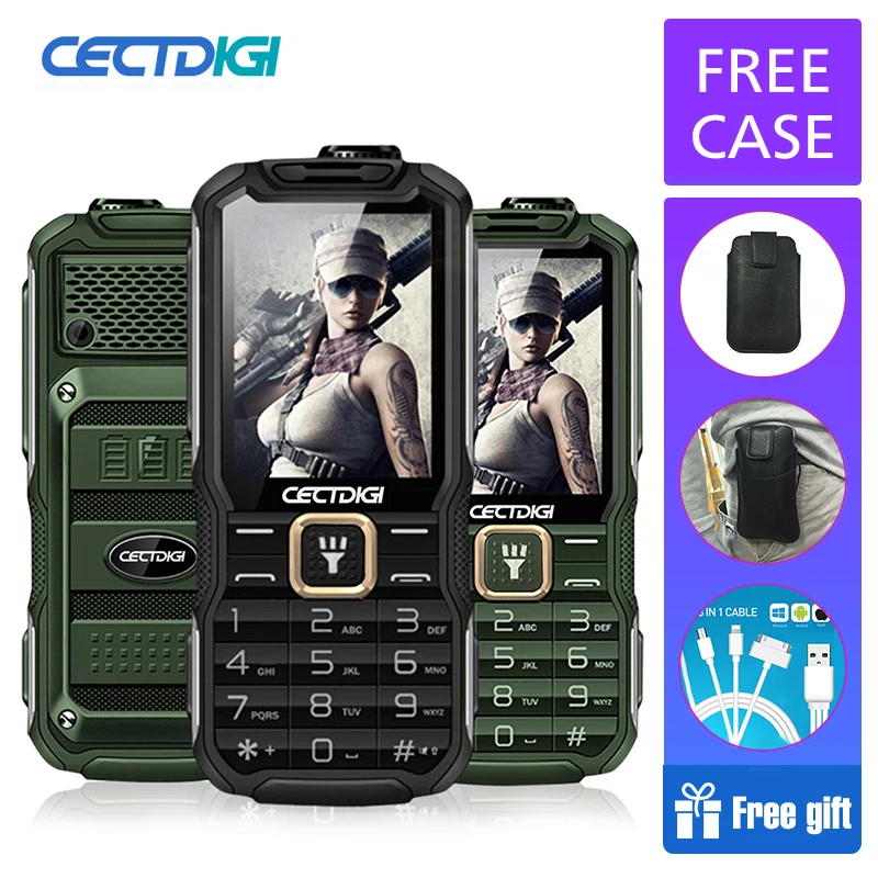 

Rugged shockproof phones Russian mean Power Bank Cectdigi T9900 Dual Sim 15800mAh Dual Flashlight FM GSM old man mobile phone