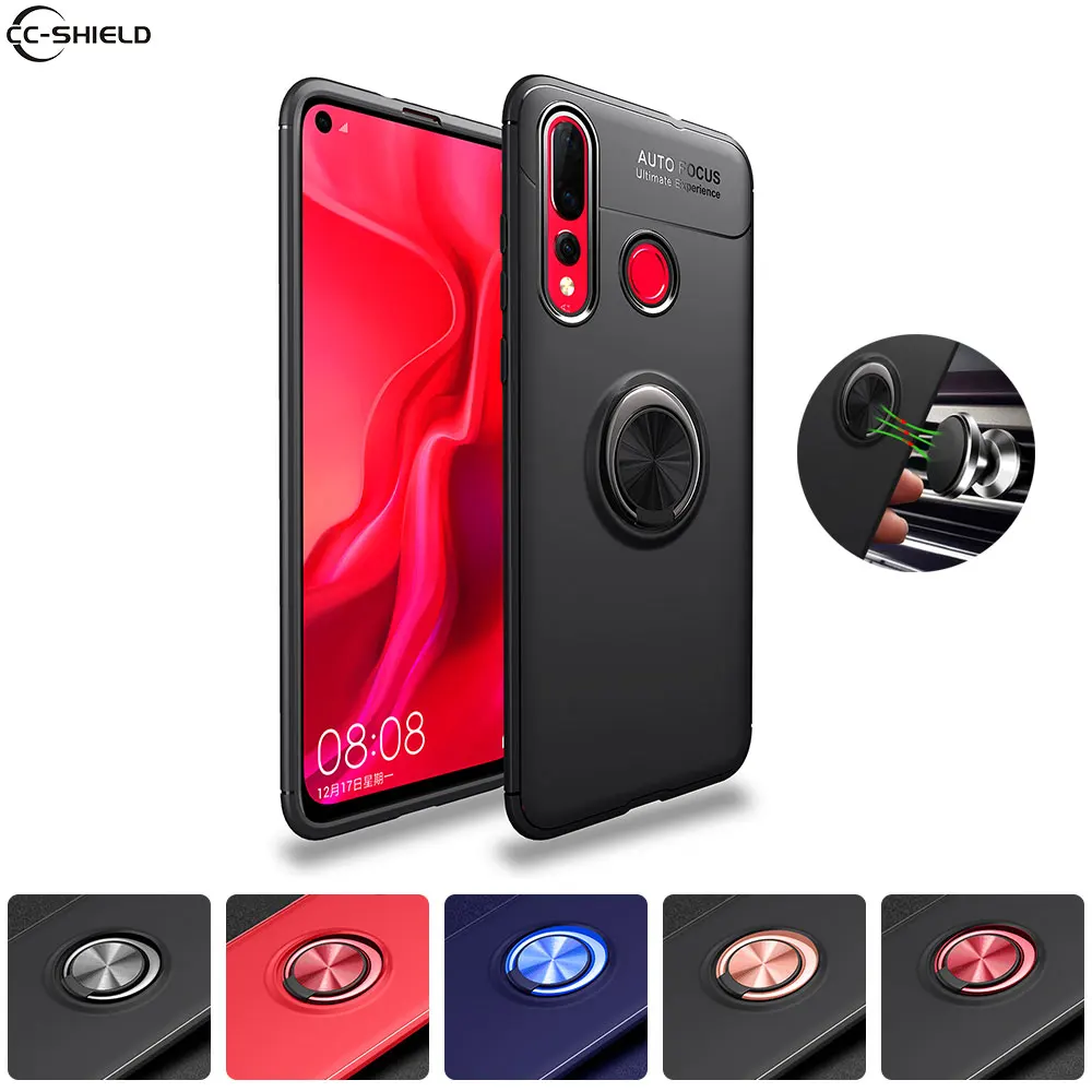 Мягкий силиконовый чехол для Huawei Nova 4 VCE-LX2 VCE-L22 телефона с кольцом Nova4 VCE LX2 L22 VCE_LX2