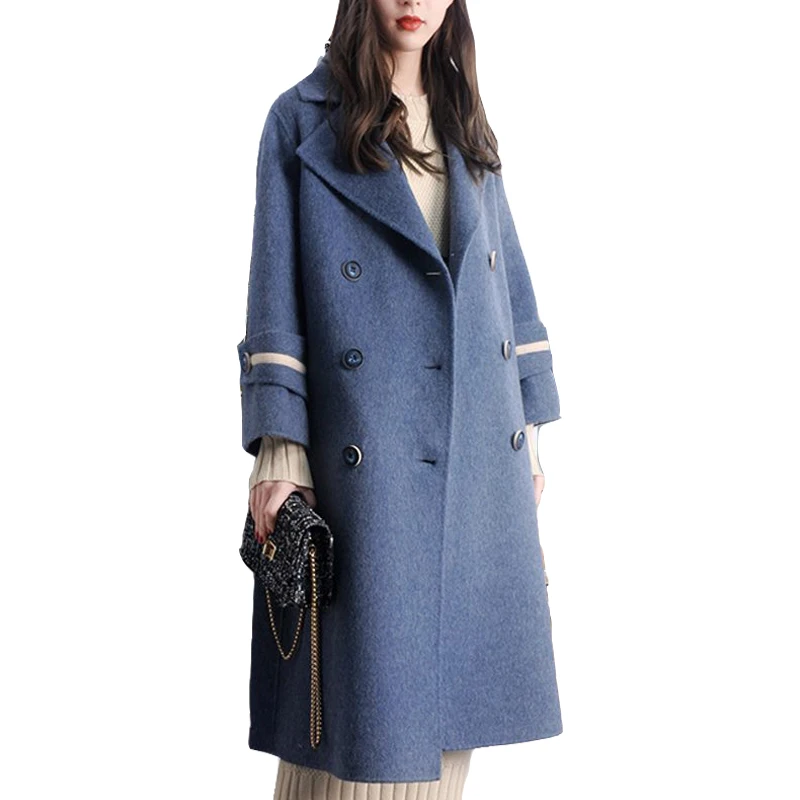 

winter coat women autumn winter Fashion women coats Casual Jackets Long Sleeve Wool Outwear Female Wool double breasted Coat