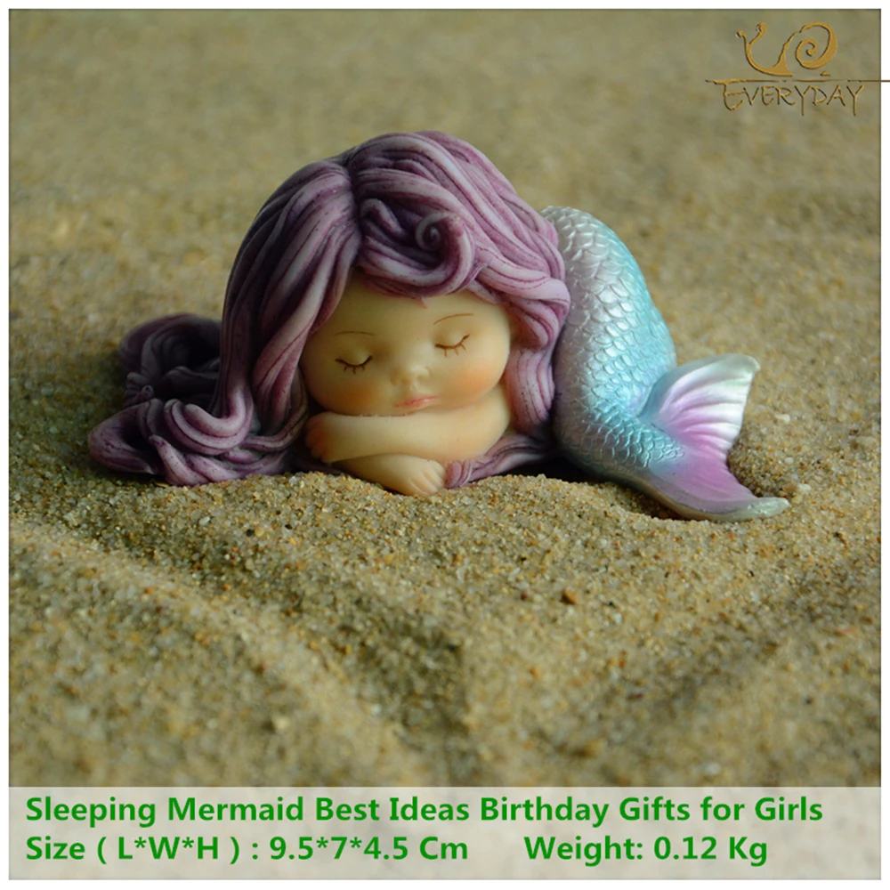 Kaufen Tägliche Sammlung Garten Fantasie Figur Kunst Arbeitet Hause Decor Geschenke Harz Miniatur Meerjungfrau Prinzessin Statue Fee