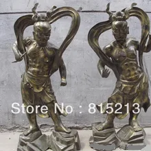 Bi00388 2" Китайского классического бронзовый Оон и Ах два великие полководцы полубог статуя воина