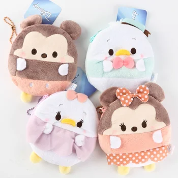 

12&13CM 4 Models TSUM UFUFY Mini Minnie Stitch Toy Coin Purses Mickey Plush Bags Cute cartoon wallent for kids girls gifts