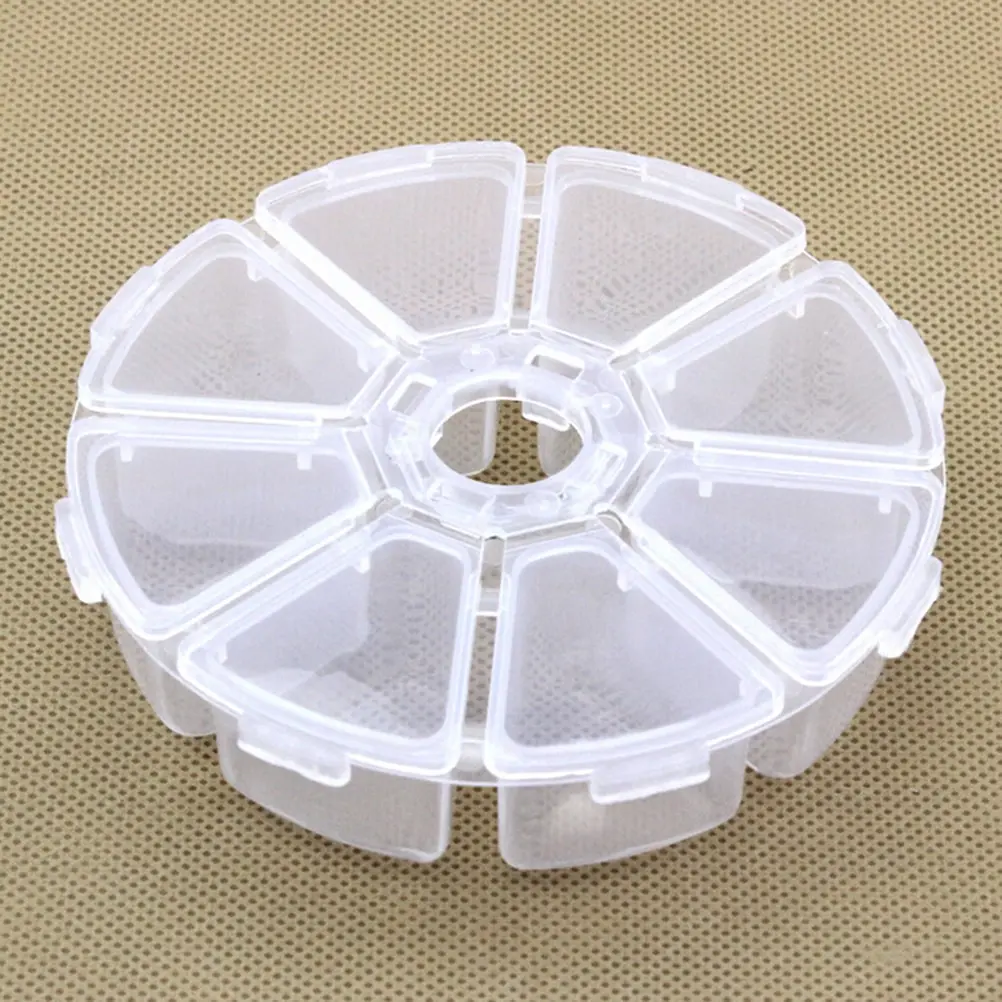 

1Pc Hot 8 Slots Pil Case Medicine Box Cutter Clear Round Weekly 7 Day Pill Container Organizer Display