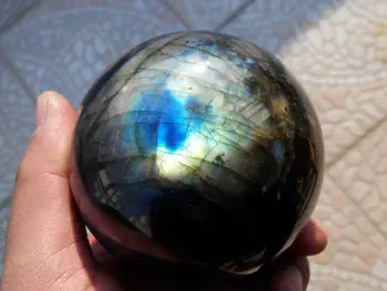 

759g NATURAL Labradorite quartz crystal sphere ball healing