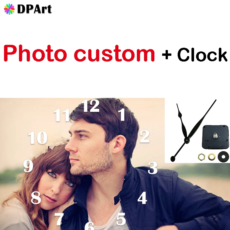 Billige Foto Nach Uhr Diamant Malerei Voll Platz Runde 5D Nach Private Persönliche Anpassung Uhren Kreuz Stich DIY M585