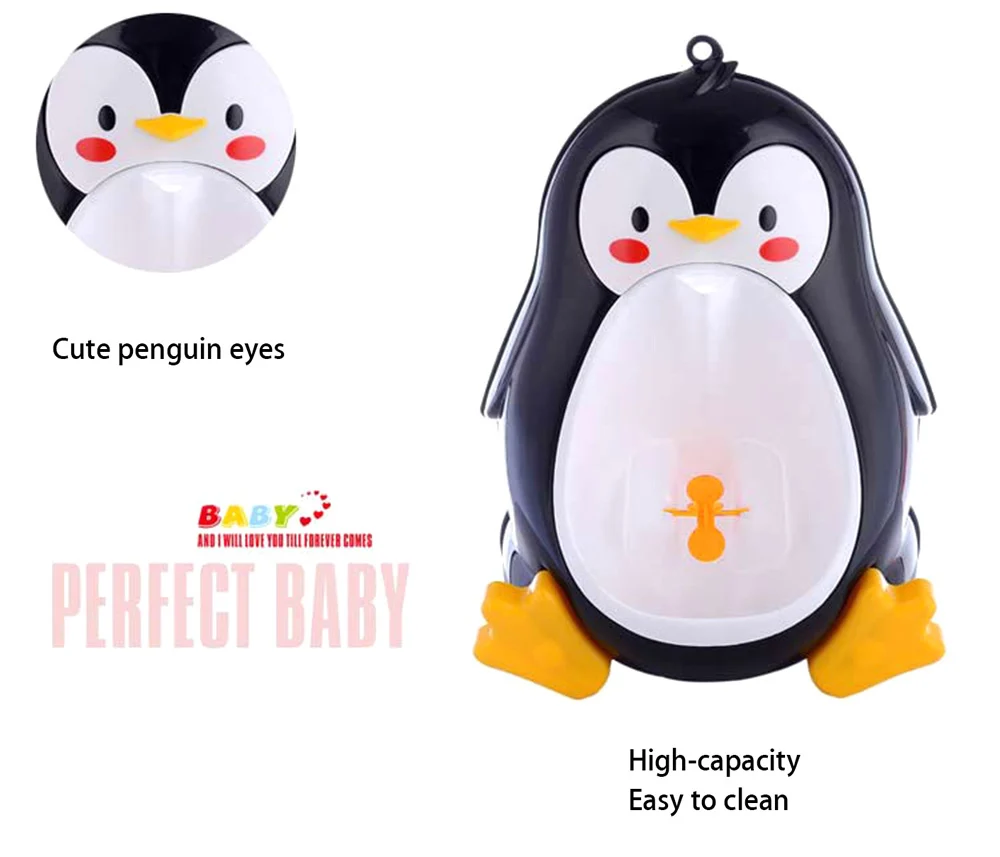Лучшие продажи высокого качества отделяемые подтяжками 3 цвета Прекрасный мультфильм в форме пингвина мальчиков Стоя Писсуар
