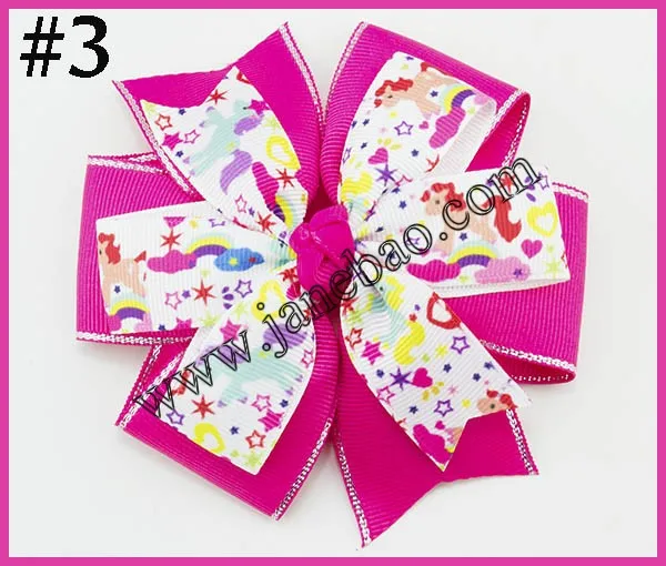 

free shipping 50pcs 4.5''double pinwheel hair bows silver edge Handmade Hair Bows Cartoon Pinwheel Princess Hair Accessories Do