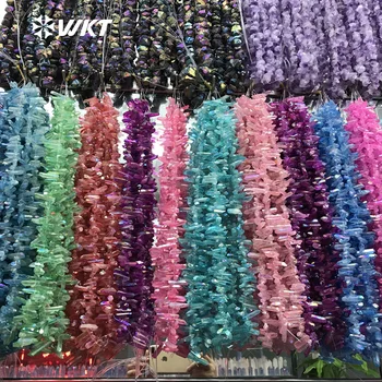 

WT-G261 WKT Wholesale colourful Natural Aura quartz strand with Irregular Shape 16" inch long For Women ELegant Jewelry