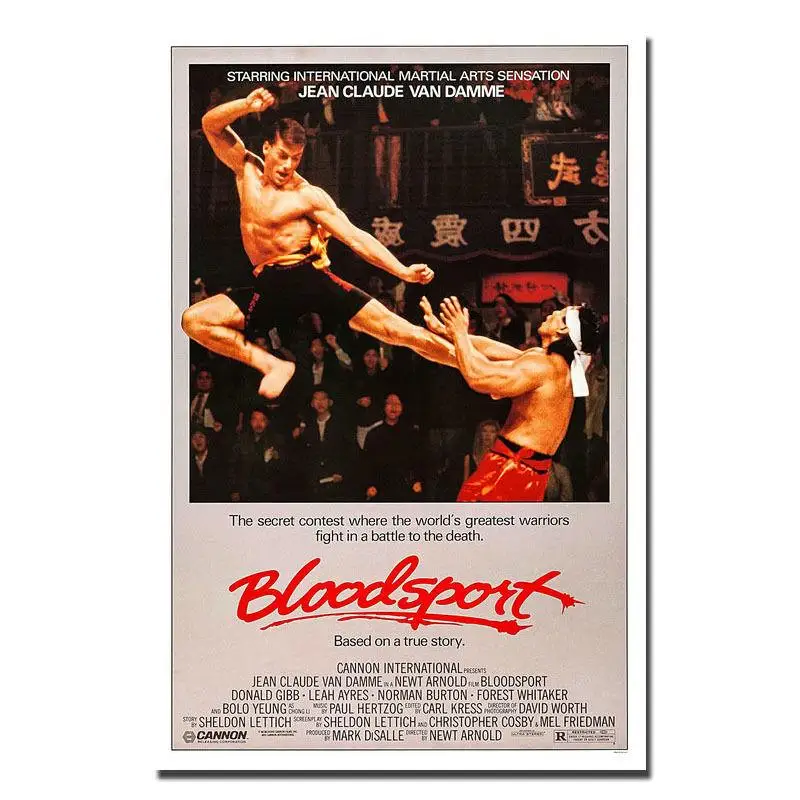 Bloodsport Кровавый спорт Ван Дамм настенный стикер по фильму украшение дома Шелковый художественный плакат