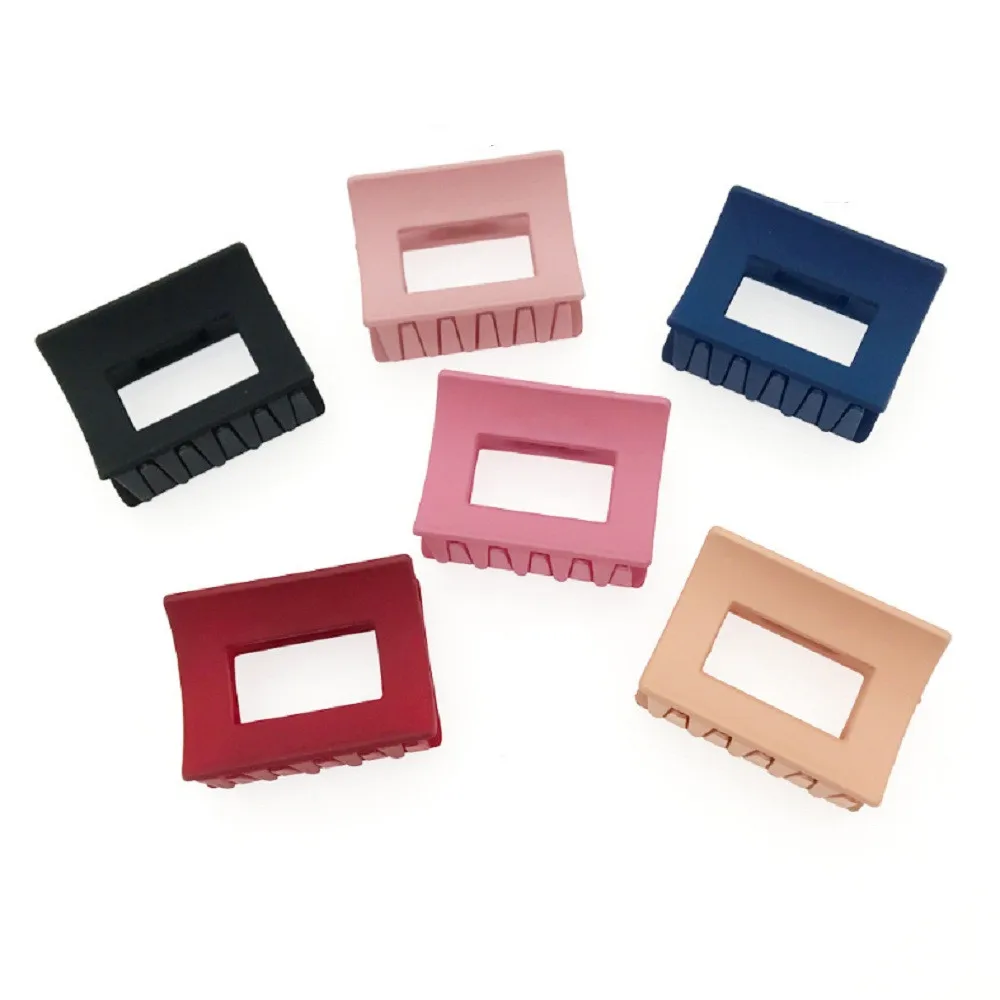 

Women Solid Color Large Size Rectangle Acrylic Hair Clip Multiple Colorful Geometry Hair Crab Hair Claws For Girls Headwear