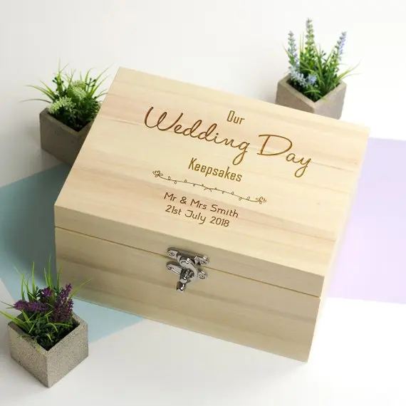 Bespoke Engraved Wedding Memories Heart Keepsake Box Anniversary Gifts Wedding Date Boxes Anniversary Date Box Memory Boxes