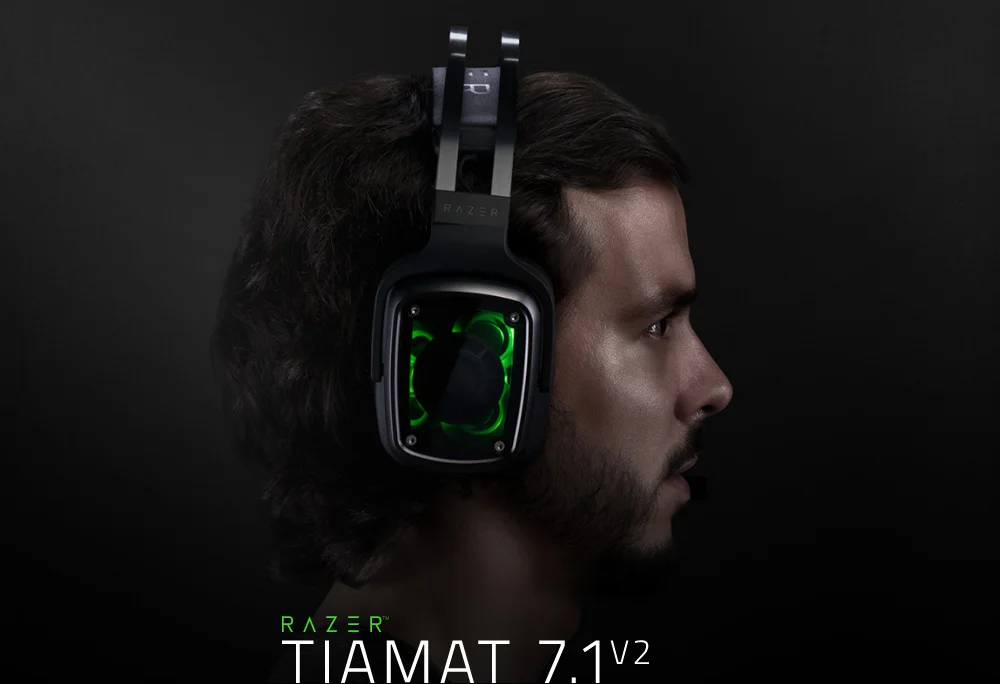 Оригинальная игровая гарнитура razer Tiamat 7,1 V2 с аналоговым цифровым объемным звуком с микрофоном 50 мм настраиваемые драйверы для наушников