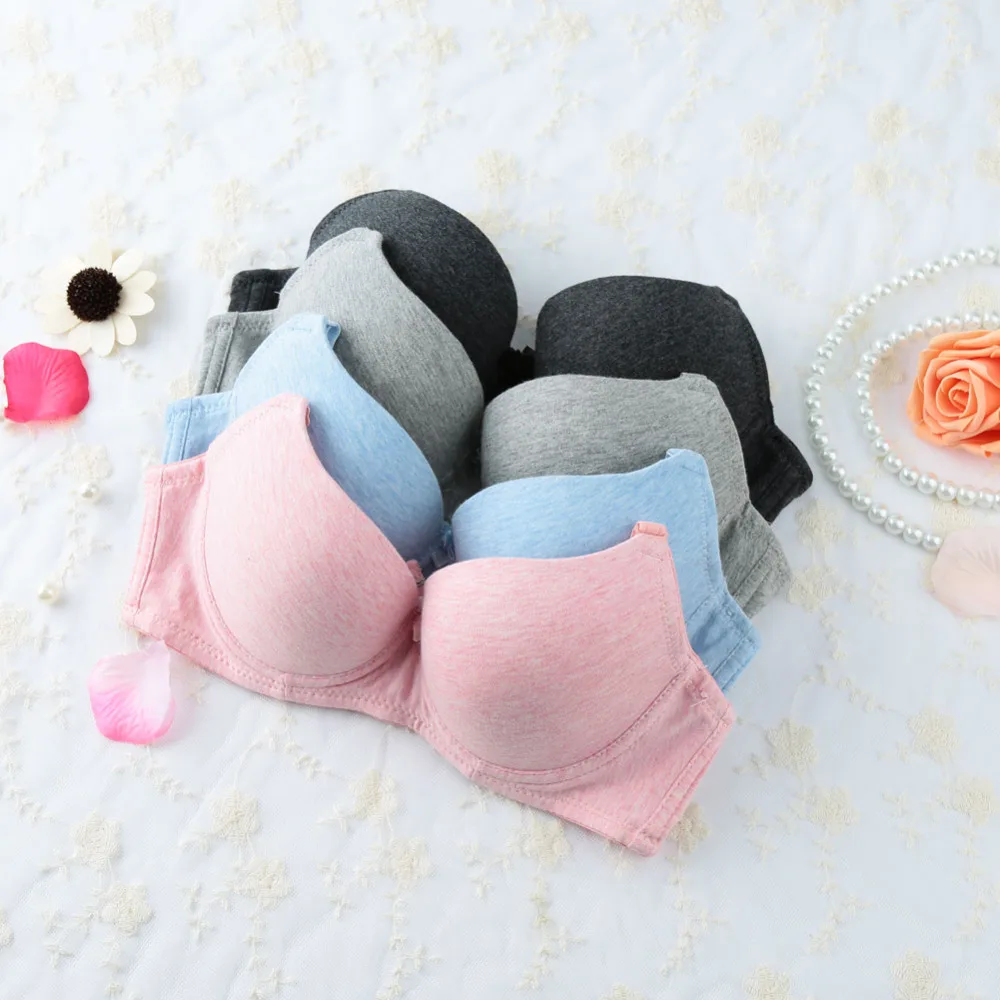 New Sexy Women C Cup Bra 3/4 Cup Thin Light Padded V-Neck Seamless Push Up bra Underwire Lingerie Underwear Soutien Gorge Pink