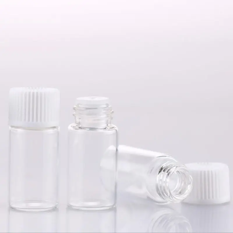 

Glass Bottle With Lid Cap Small clear Glass Bottle Essential Oil Vials Sample Bottle 1ml 2ml 3ml F20173040