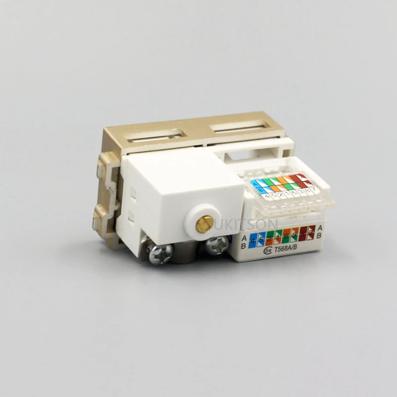 Новый золотой Цвет кабель ТВ розетка с CAT5E RJ45 Интернет Plug