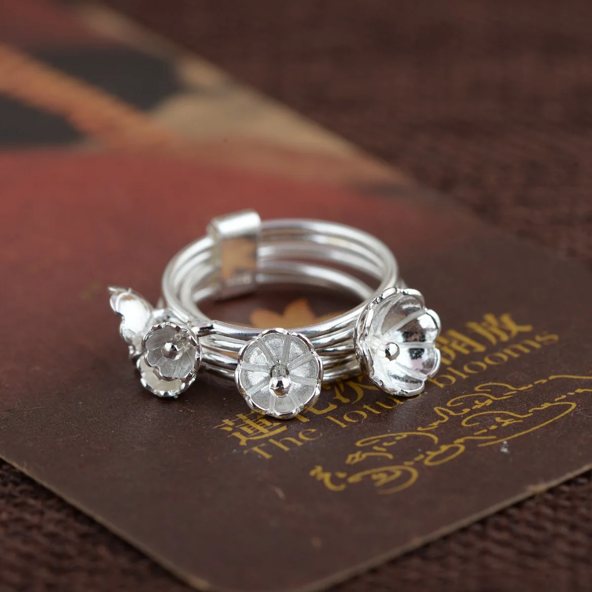 

S925 silver wholesale element which style for women blooming flowers small ring