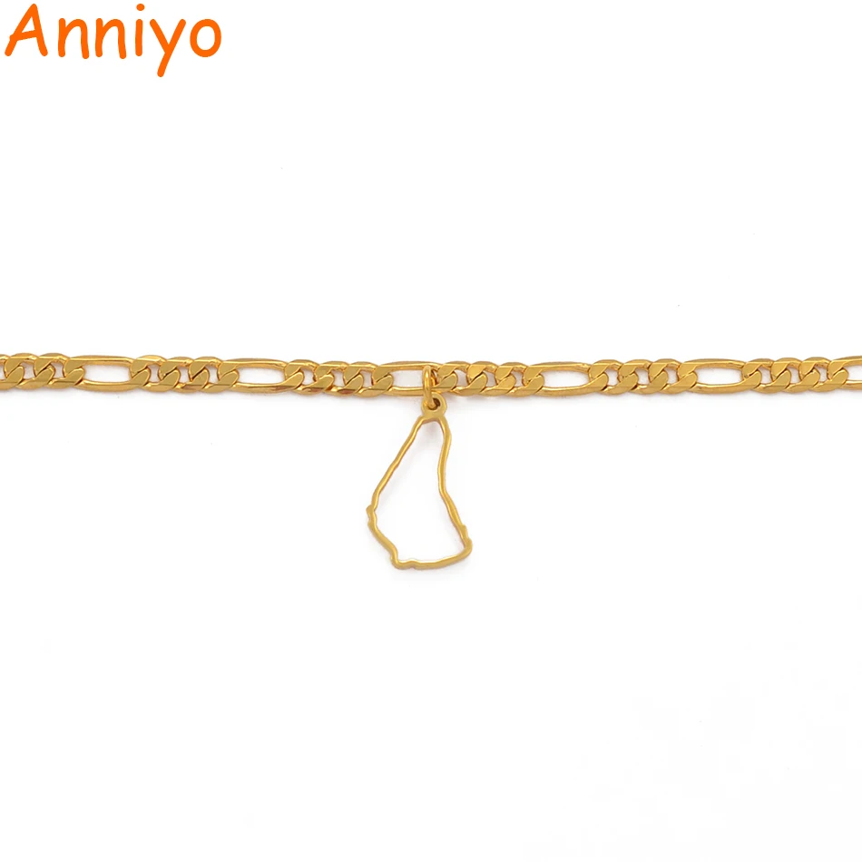 Anniyo Barbados Island Map Bracelets for Women Men Girl Barbados Ethnic