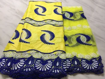 

5 +2 yards African embroidery bazin riche getzner soft brocade fabric Patched Cut Out French lace tulle lace unique high quality