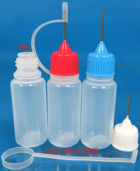 

350pcs/lot free shipping 10ML squeeze bottle metal needle cap dropper bottle