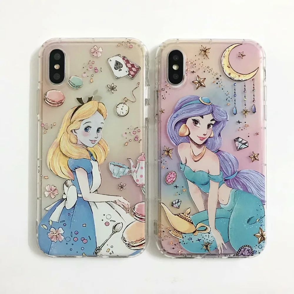 

Marchcover Cute Cartoon Anima Alice girl Clear Phone case for iPhone X XS MAX XR Soft cover for iphone 8 7 6S 6 Plus