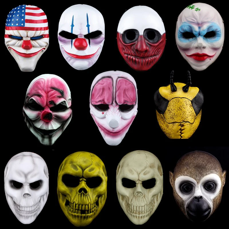 H&amp;D Halloween Horror Mask Payday 2 Mask Newest Topic Game Series Resin