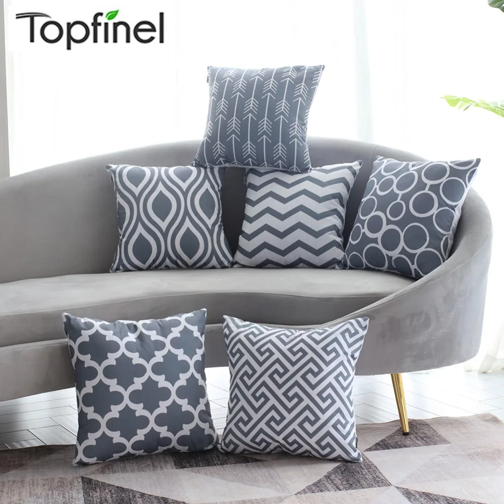 Topfinel Gray Geometric Decorative Cushion Covers Cheap ...