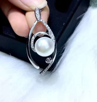 

S925 Silver Pendant Setting Mounting Pendant Findings and Component for Oyster Akoya Edison Pearls Corals Jade Stones Beads