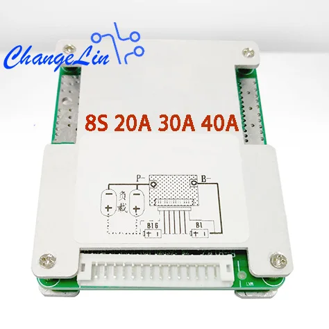 8S 24V BMS Li-Ion Lipo Lifepo4 литиевая батарея Защитная плата 20A 30A 40A общий порт баланс EBike EV сотовый пакет DIY модуль