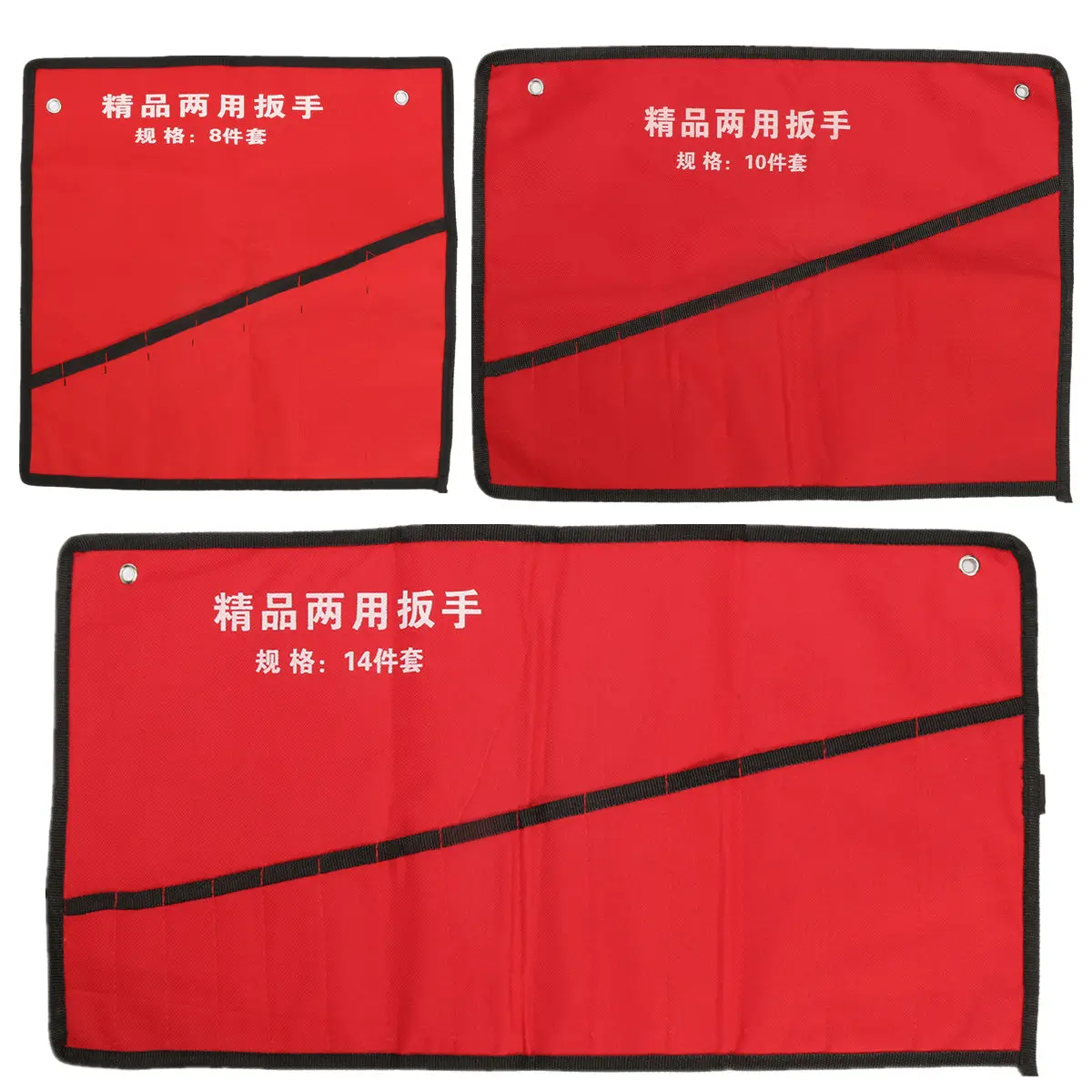 

8/10/14 Pockets Roll Up Wrench Tools Storage Bag Multifunction Canvas Spanner Wrench Organizer Holder Pouch Storage Case Red
