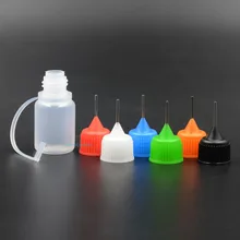 12pcs 5ml Mix 6 Colors Empty Plastic Squeezable Liquid Dropper Filling Bottles Needle Tip LDPE