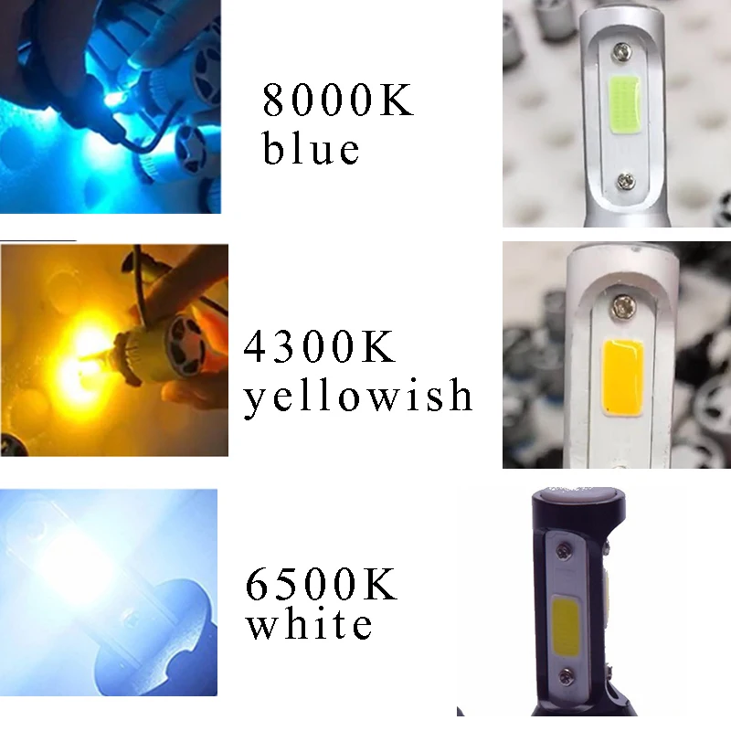 2X S2 H1 H3 H4 H7 H8 H9 H11 9005 9006 COB Del Faro 72 Вт 8000LM светодиодный Авто Fari Lampadina Della Luce di Nebbia 6500K 8000k