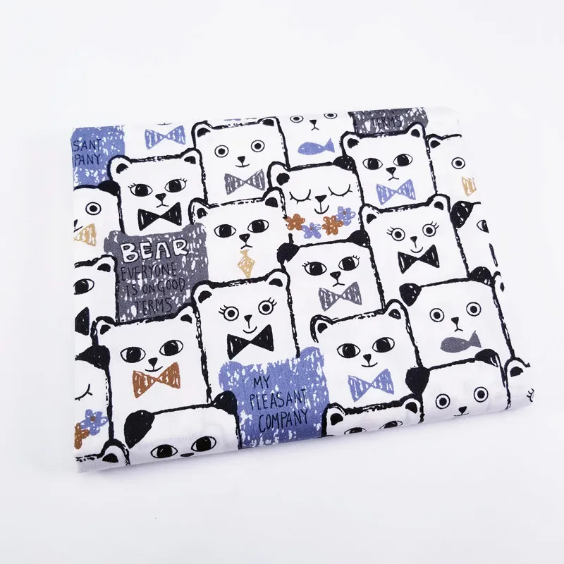 Хлопок стеганное детское тканевое одеяло с принтом медведя для лоскутного шитья детское постельные принадлежности покрывало ткань для шитья материал 50X160 см