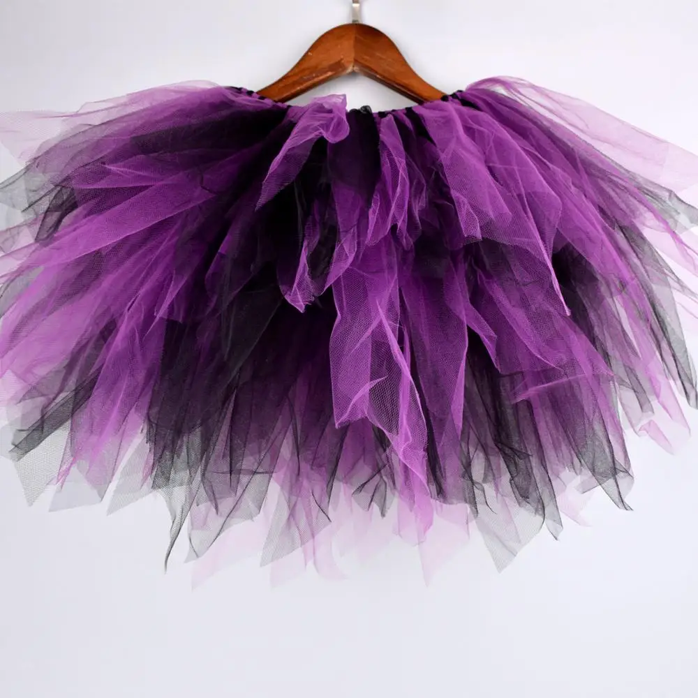 Purple/Black Adult tutu skirt Women Keen Length Fluffy Tulle Tutus Birthday Party Costume Mother and Daughter Photo Prop Skirt